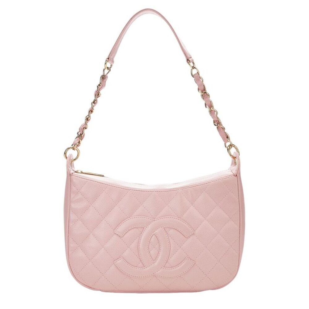 Chanel Pink Caviar Leather Timeless Cc Shoulder Small (Authentic Pre-Loved)